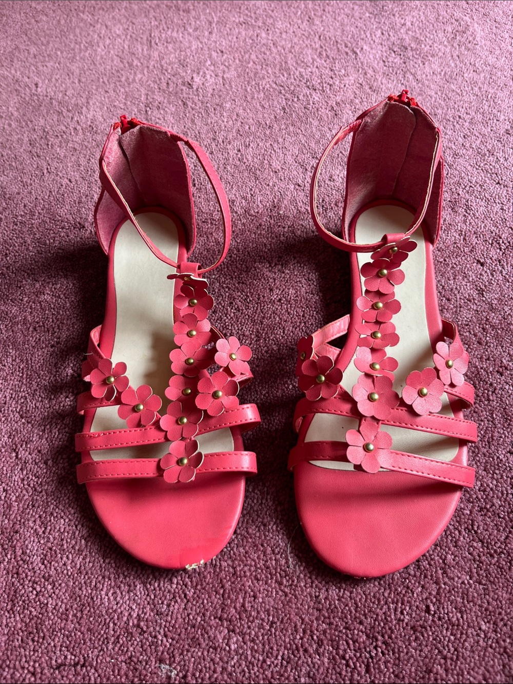 Avon Pink Floral Ankle-Strap Sandals